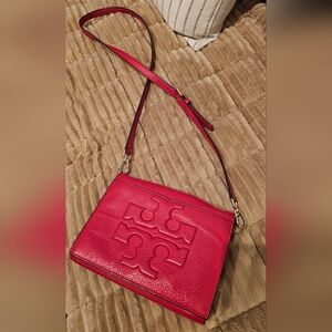 Tory Burch Red Leather Crossbody Bag